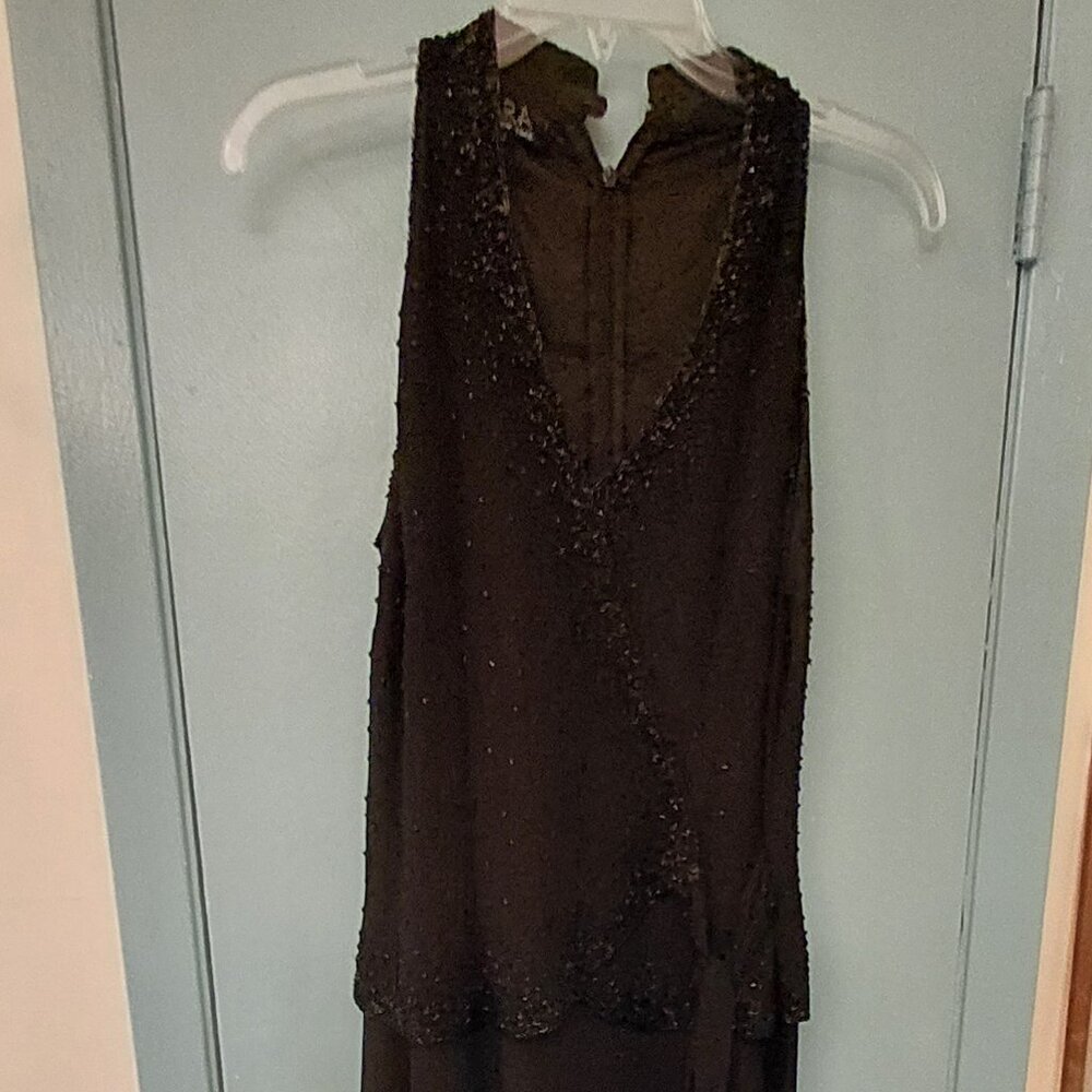 Black Formal Dress with Beaded Bodice Size 8